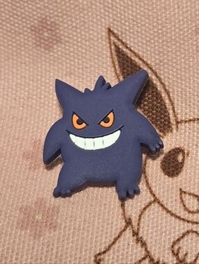 Gengar Croc Charm Pokémon Ghost Type Classic Purple Grin Charm